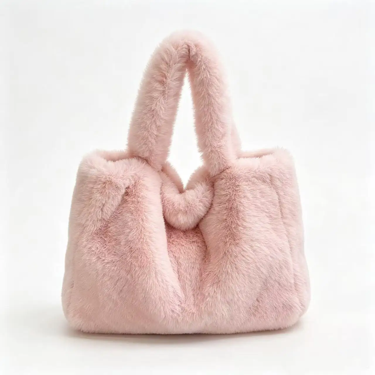 2026 New Style Plush Tote Bag, Solid Color, Large Capacity, Simple and Versatile, Furry Bag, Shoulder Bag, Handbag for Women