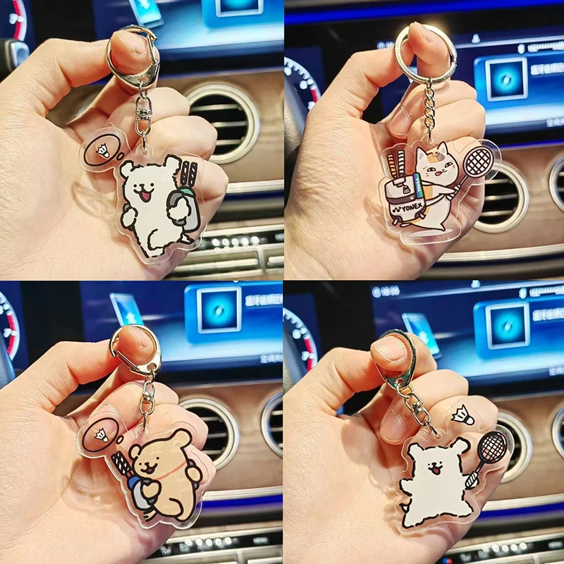 Cute Cartoon Acrylic Puppy Dog Keychain Fun Cartoon Cute Schoolbag Pendant Accessories Small Gift