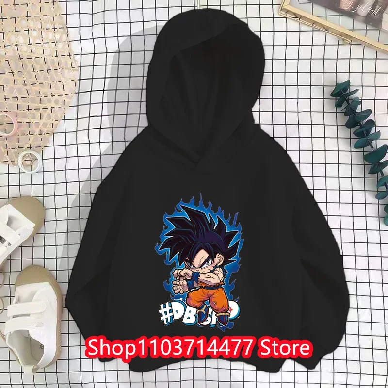 Anime Goku Hoodie Kids Dragon Ball Sweatshirts Baby Boys Clothes Autumn Children's Hooded Girls Clothing Vegeta Sweater