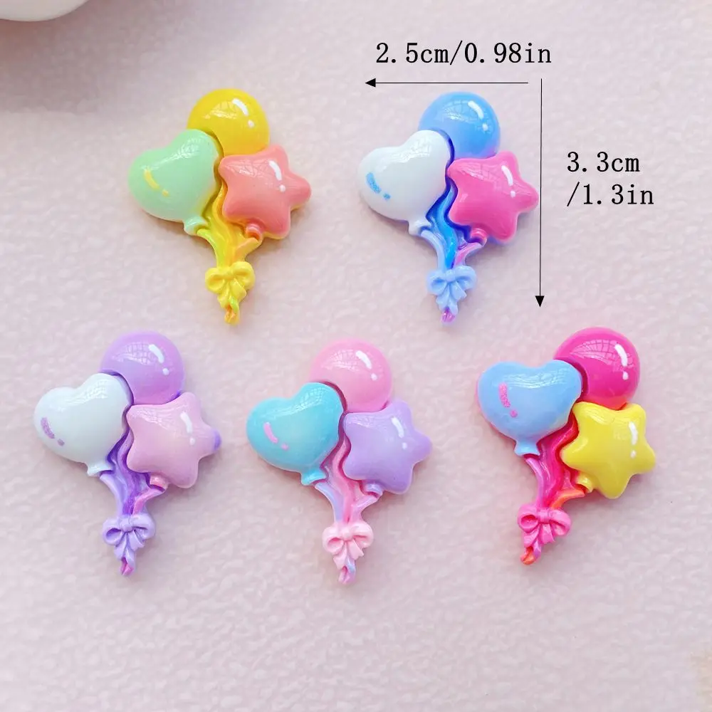 10Pcs New Cute Resin Cartoon Heart Shaped, Star Shaped Balloon Series Flat Back Scrapbooking DIY Jewelry Craft Decoration