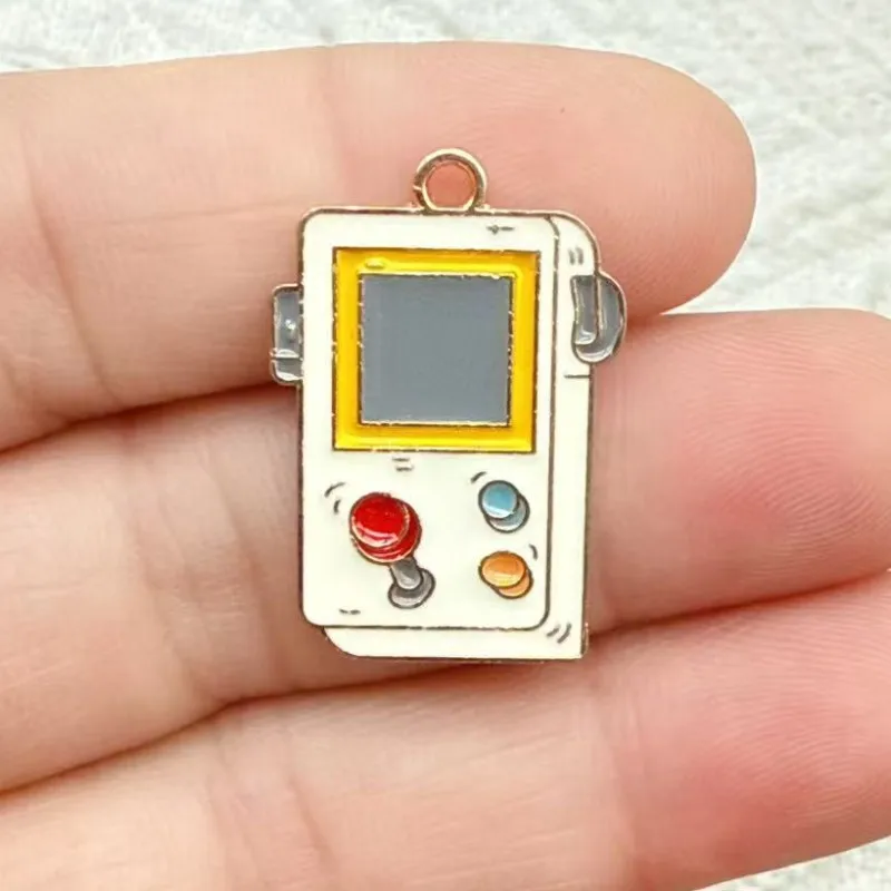 10Pcs Retro Enamel Old-school TV Game Console Charms for Making Funny Earrings Pendants Jewelry Gift for Kids Friends