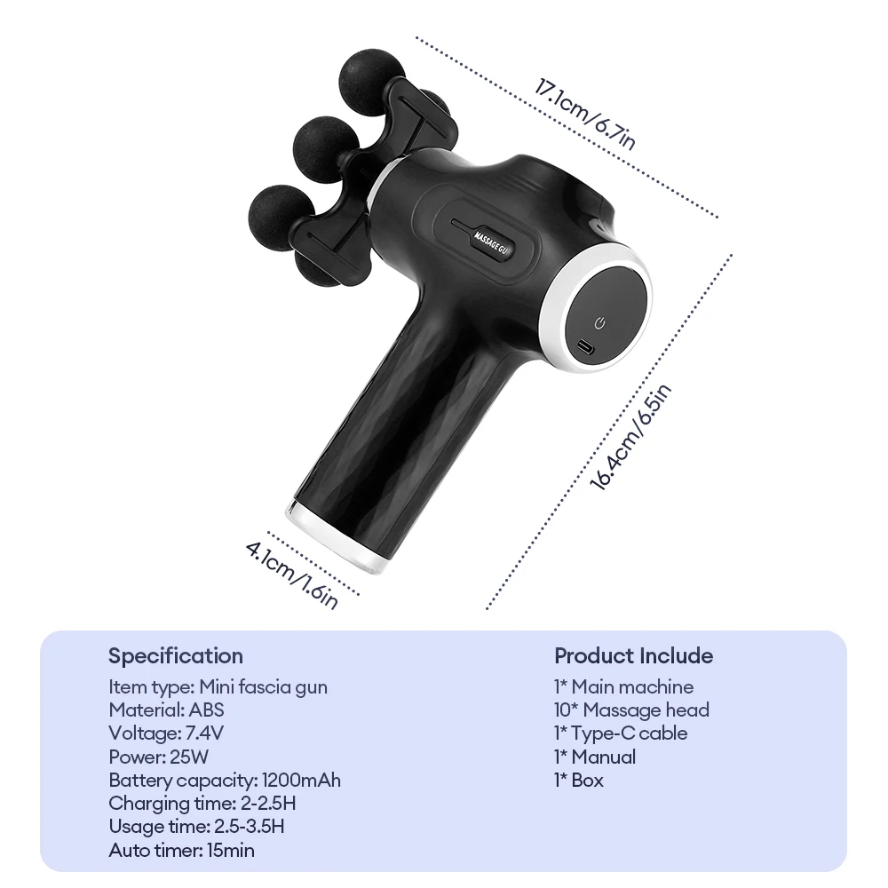massage gun device view