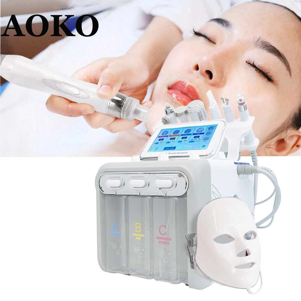 AOKO 6/7 in 1 Dermabrasion Peel Spa Gesichtsbehandlungsgerät Hautverjüngung Hydro-Dermabrasion Aqua Tiefenreinigung Hautpflegegerät