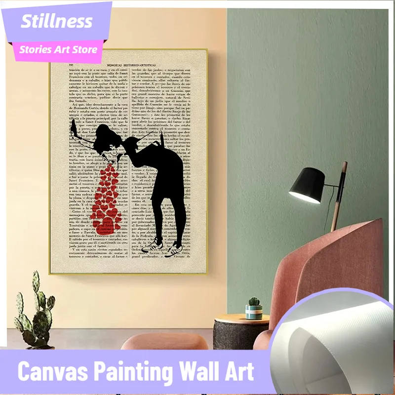 Lovesick Girl Art Love Sick Print Banksy Street Art Stencils Book Poster Dictionary Art Canvas Painting Home Room Decor Pictures