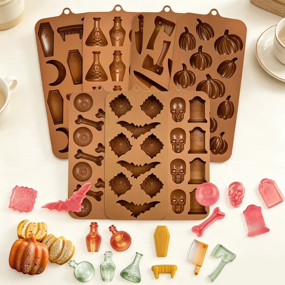 Halloween Elements Silicone Baking Tools Food Grade Silicone Cake Mould Candy Chocolate Molds Halloween Dessert Bakeware