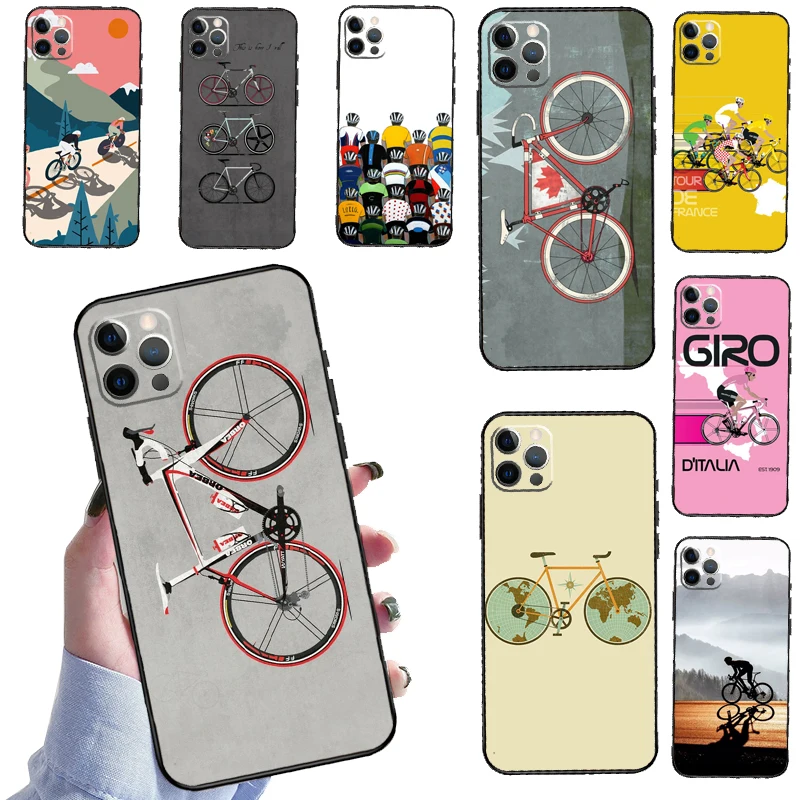 BIKE CYCLING art Phone Case For iPhone 14 11 12 13 Pro X XR XS Max 6 6S 7 8 Plus SE 2020 Back Cover