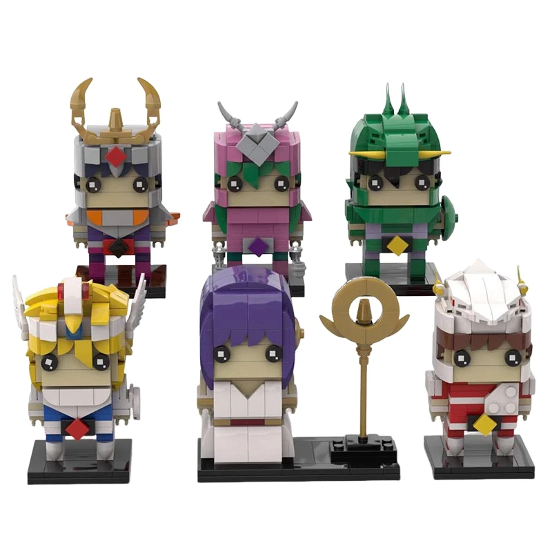 

New 12 Constellation Saint Seiya Set BRICKHEADZ Building Blocks Mini Action Figure Toys