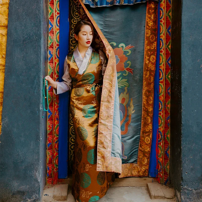 Tibetisches kleid für frauen retro tibet kleidung tibetische kleidung traditionelle orientalische tibetische kleidung ohne bluse