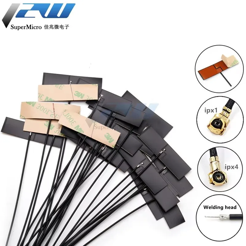 5 Pcs/Lot  WiFi 2.4G High Gain Built-in Flexible FPC Soft Antenna ZigBee Bluetooth Module Ipx Patch Antenna IPX to FPC Antenna