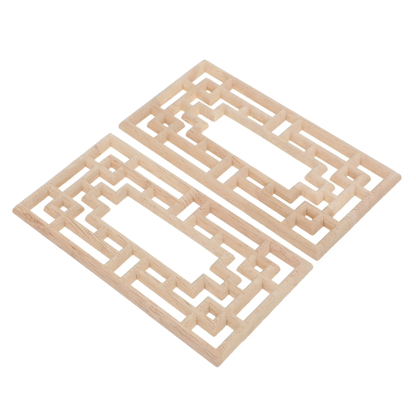 2Pcs Sophisticated Wood Embellishments Meticulously Carved for Furniture and Wall Decor Enhancement Wood Carved Appliques