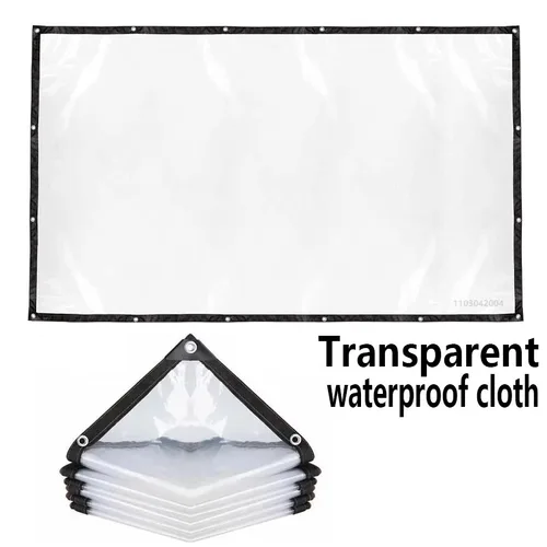 Imagen 1 del producto Lona transparente de tela de sombreado a prueba de lluvia, cubierta de lona impermeable ligera, tela transparente a prueba de lluvia, 1x1m 2