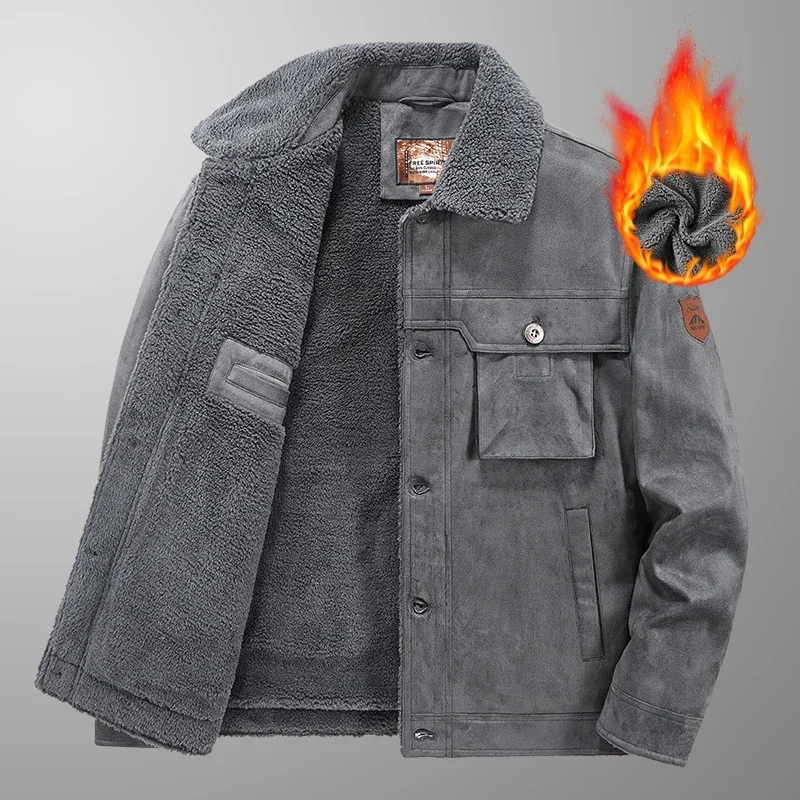 Winter Outdoor New Jacket Coats for Men Thicken Warm Casual Outerwear Turn-down Collar Windproof Men Clothing Fashion All-match