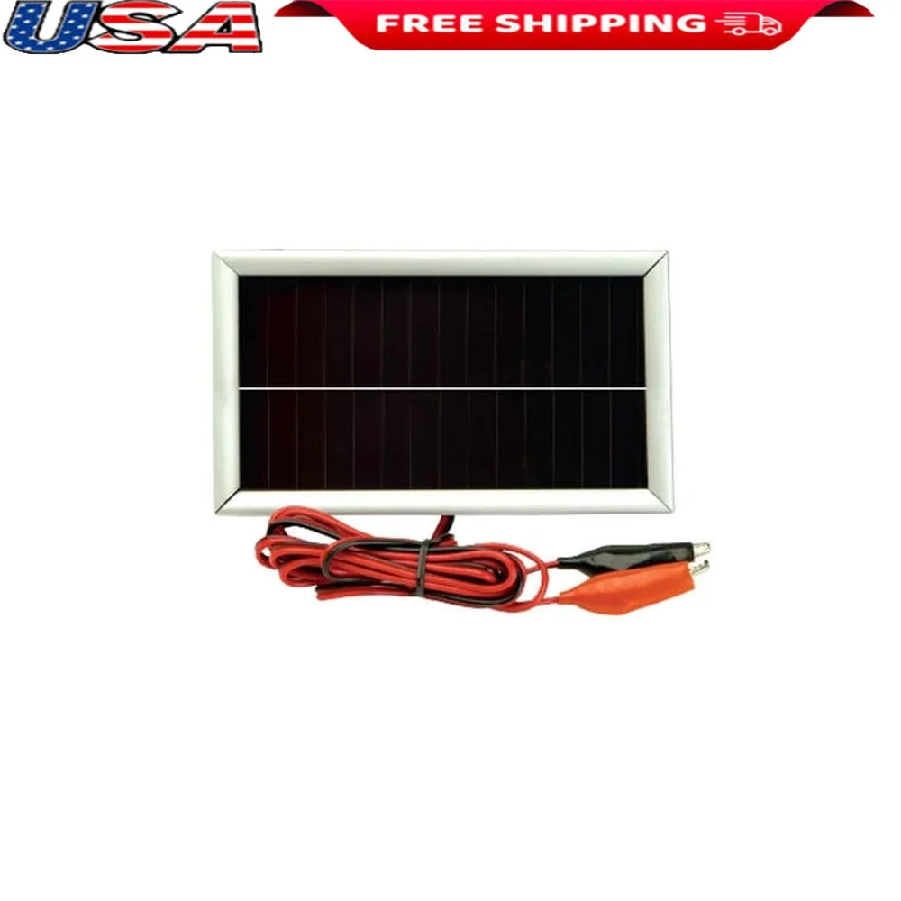

12V Econo Solar Battery Charger Deer Feeders Lanterns Flashlights Trickle Charge System Alligator Clips Mounting Brackets