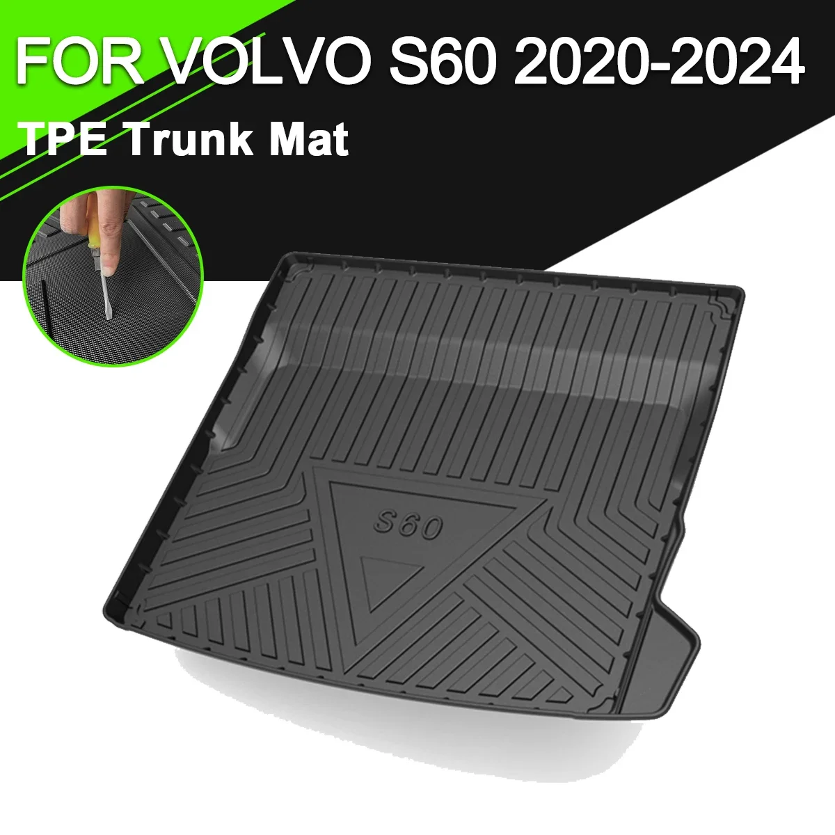 

Trunk Mat TPE FOR VOLVO S60 2020-2024 Car Waterproof Non-Slip Rubber Cargo Liner Accessories