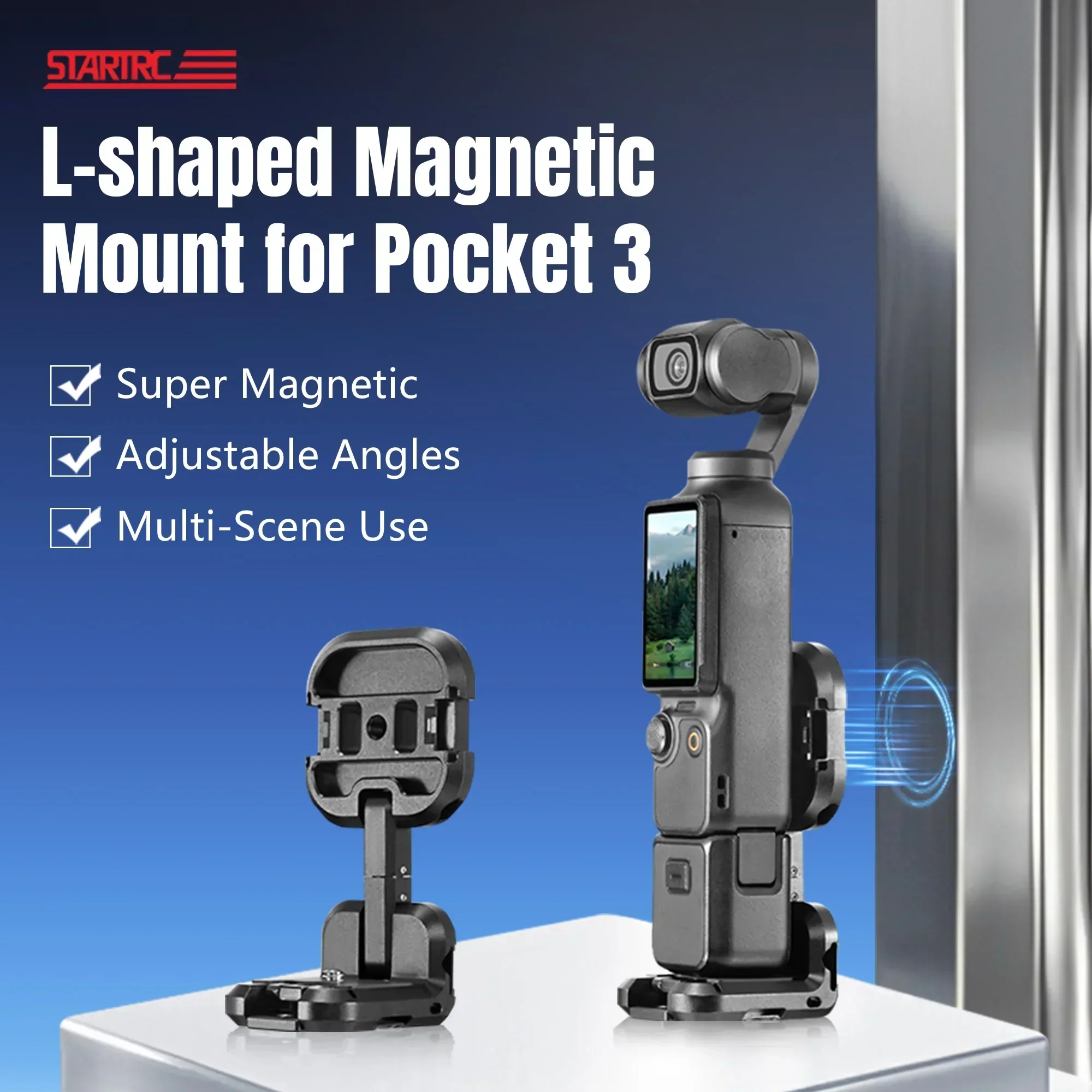 L-shaped Magnetic Mount For DJI Osmo Pocket 3 Adjustable Angles Shoot Extension Bracket For DJI Osmo Pocket 3 Camera Accessories