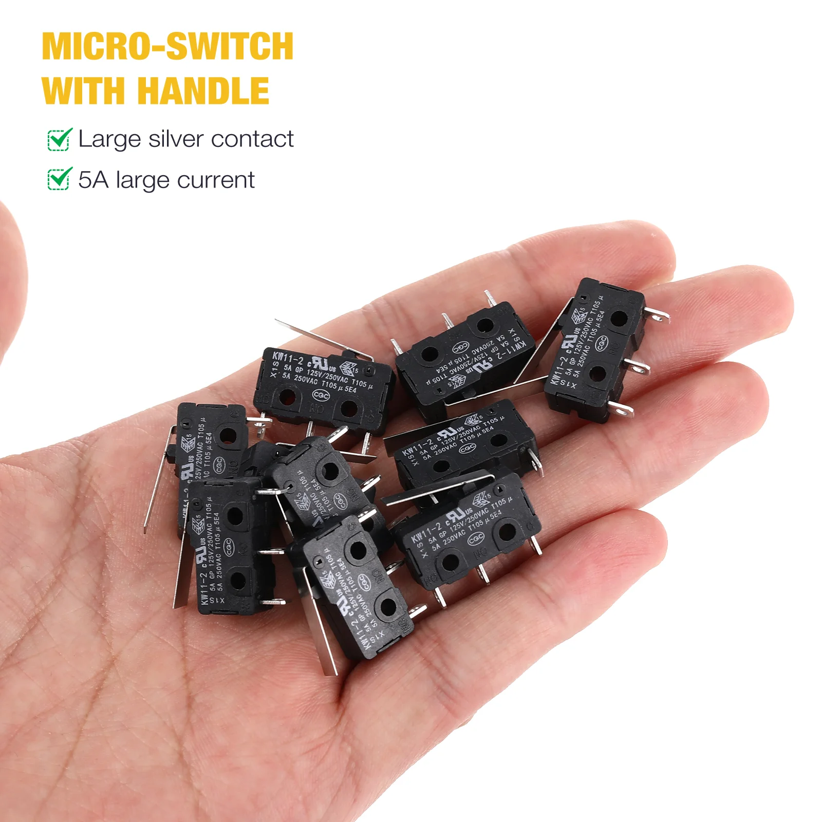 10 Pcs Micro Switch Microswitchmicroswitch Push Buttons Miniature Hinge Lever Moment Plastic Controller