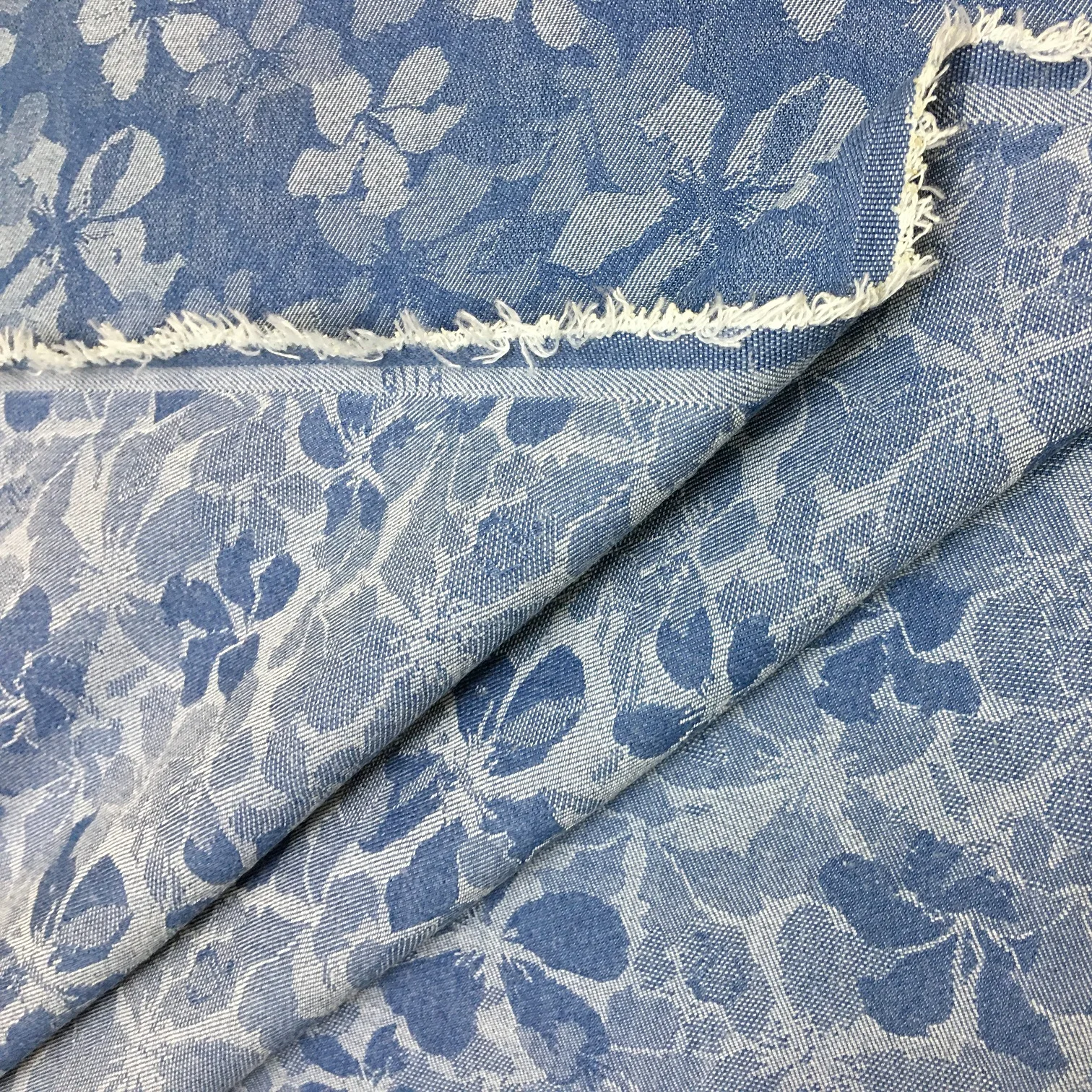 Azul Lavado Denim Tecido Jacquard Stretch Fabric Saia Roupas e Casaco Calças Artesanais Roupas Diy