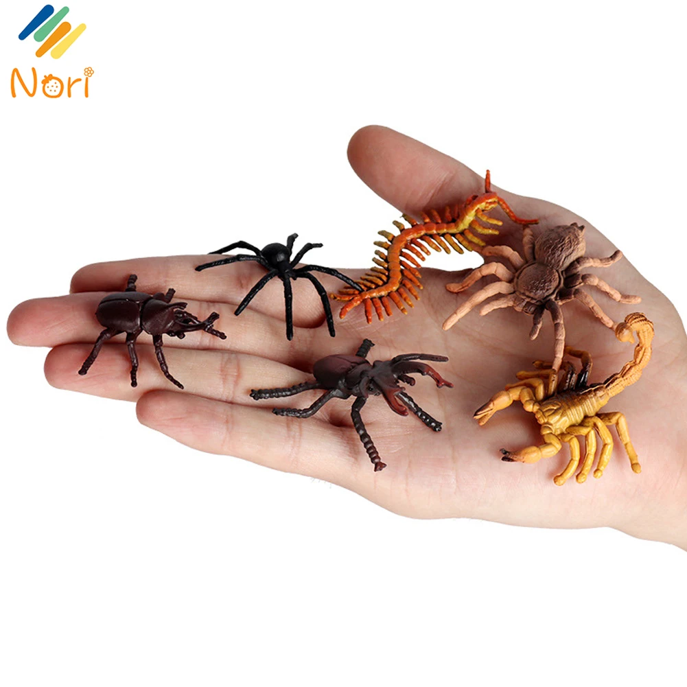 Nori 6 uds simulación mariposa mariquita araña Mini juegos de insectos juguete de regalo para niños