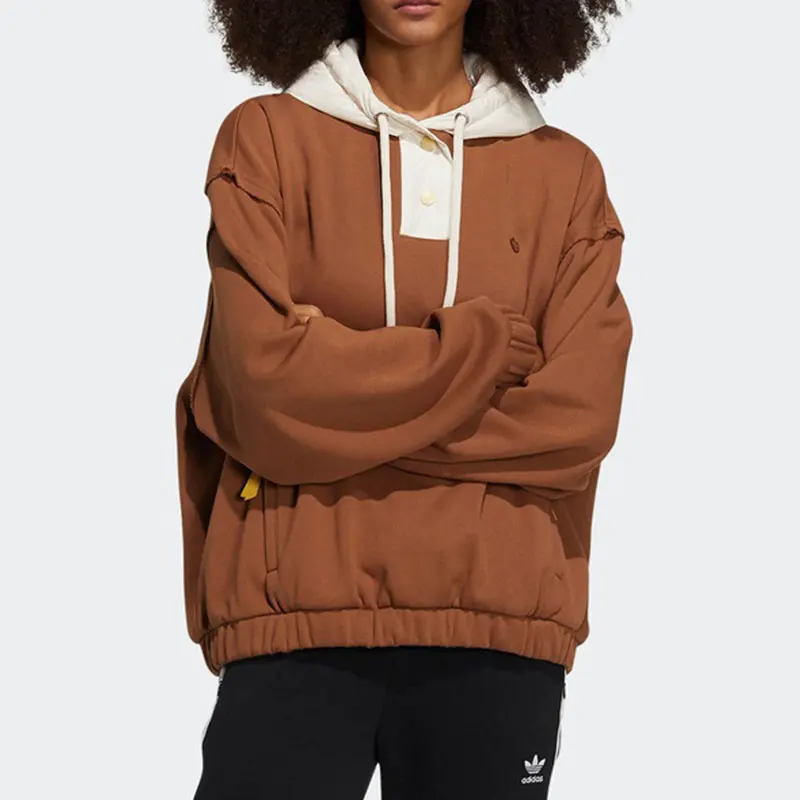 Adidas Originals Authentic Trefoil Women's Fashion Casual Knitted Hooded Sweatshirt HC0313