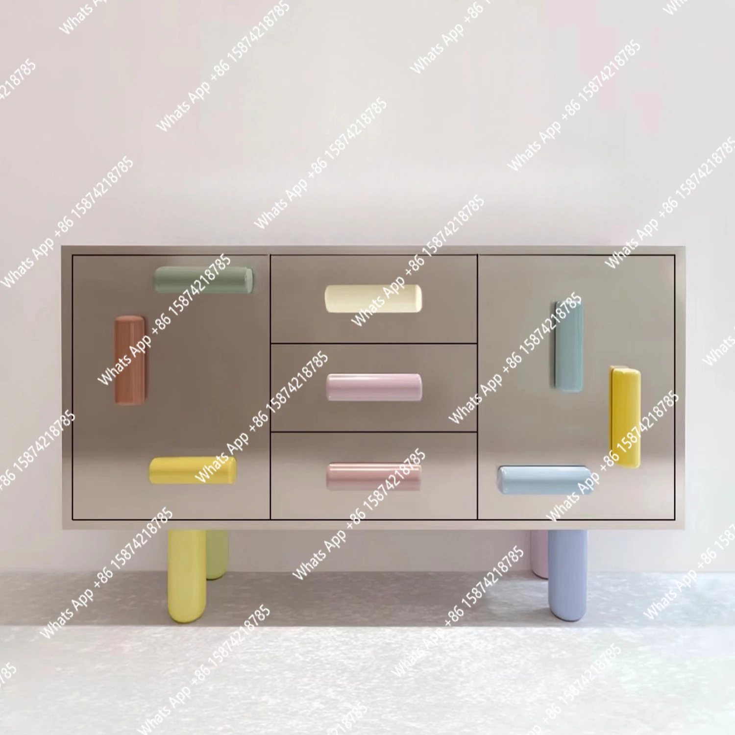 

Легкий роскошный средневековый твердый деревянный креативный обеденный боковой шкаф, бытовой шкаф для хранения из белого дуба, выставочный зал, входной шкаф