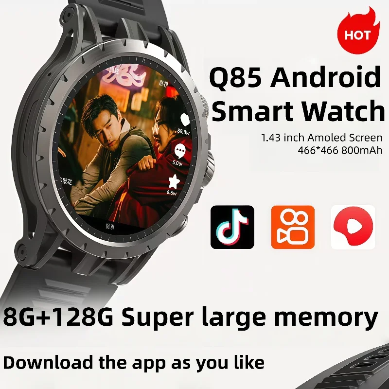 

Q85 Android Smart Watch Men GPS 256GB 90°Rotation Camera 4G SIM Card Google Play WIFI Wireless Fast Internet Access Smartwatch