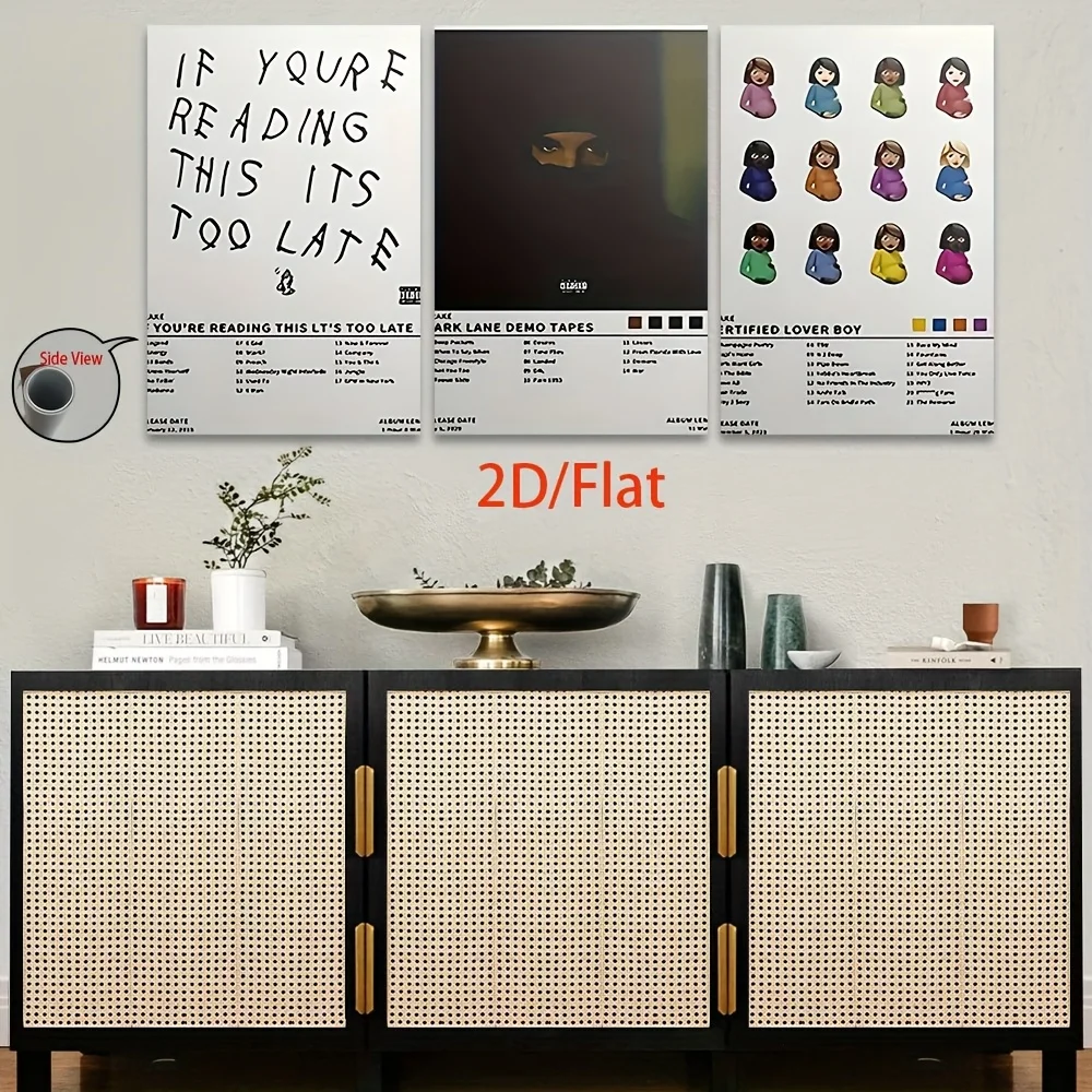 2D Flat, [JIT] 3 Stück/Set, 2D Flat Canvas Gemälde – rahmenlos, Mysterious Eye Wall Art von Dark Lane Demo Tapes für Home Decor Po