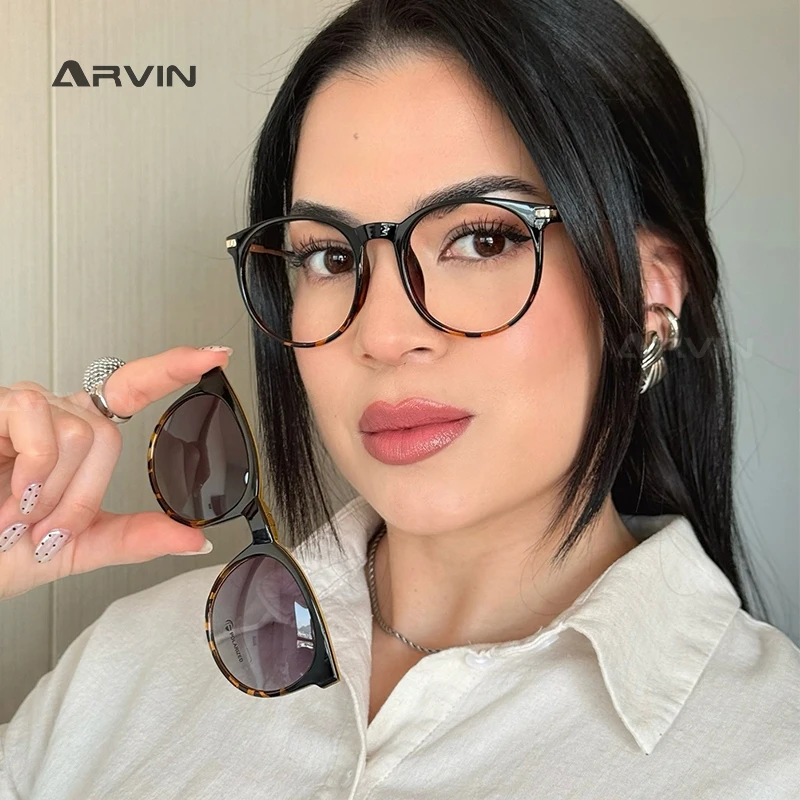 

New Magnetic Clip Reading Glasses Women's Driving Polarised Optical Myopia Eyeglasses Men Prescription Optical Lens