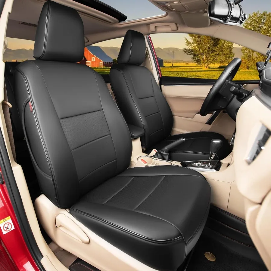 

Подходит для автомобильного сиденья Corolla, полный комплект для Corolla 2014, 2015, 2016, 2017, 2018, 2019, Corolla L LE LE Eco XLE Sedan, искусственная кожа, черный