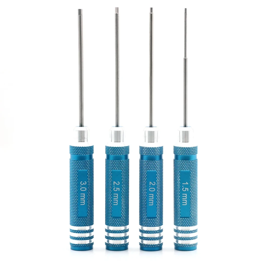 RC Tools 4 pcs hex screw driver set titanium plating hardened 1.5 2.0 2.5 3.0mm screwdriver For helicopter toys