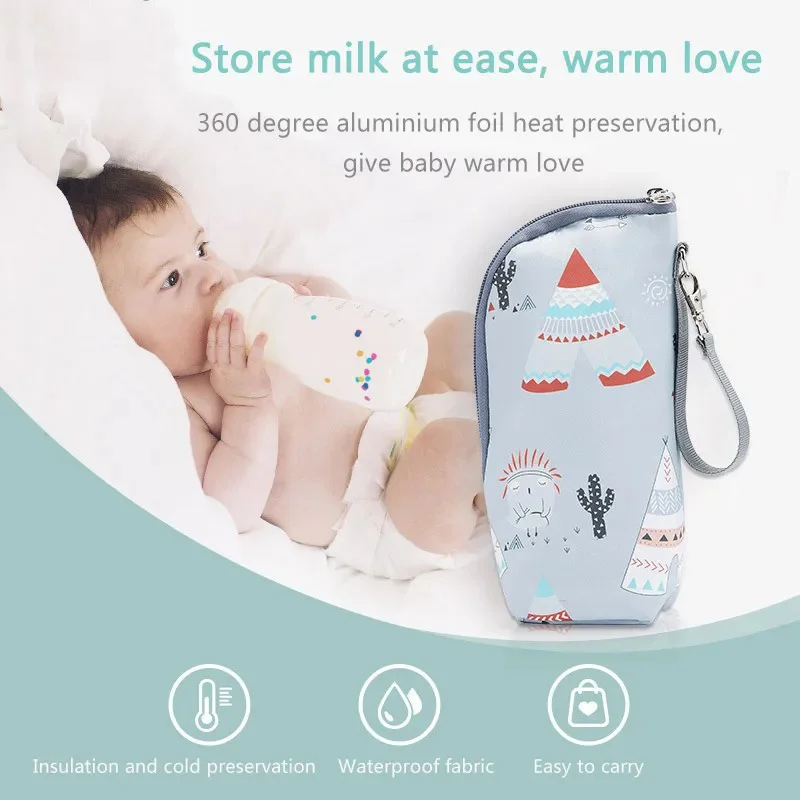 Keep Warm Portable Baby Bottle Bag 360 Degree Aluminium foil heat preservation bottle bag