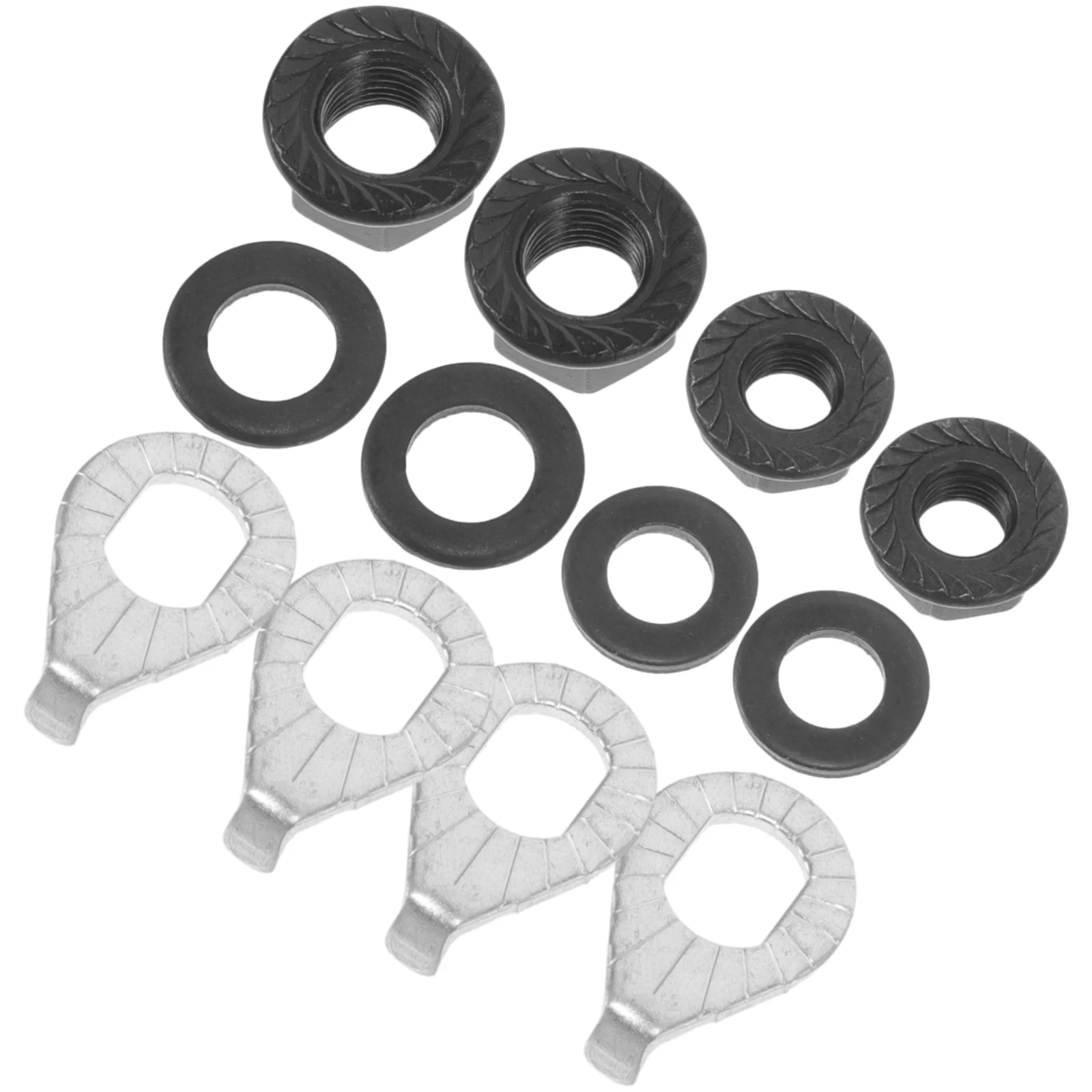 

1 set Bicycle Hub Nut Washer Set M10 Front Axle Safety Hanger 10 Flange Nuts Hooks Steel Wheel Accessories