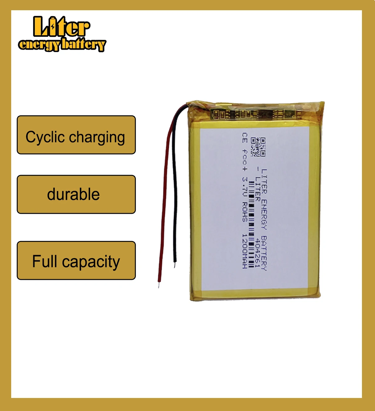 404261 3.7V 1200MAH 404060 Polymer lithium ion Li-ion battery for TOY,POWER BANK,GPS,mp3,mp4,cell phone,speaker