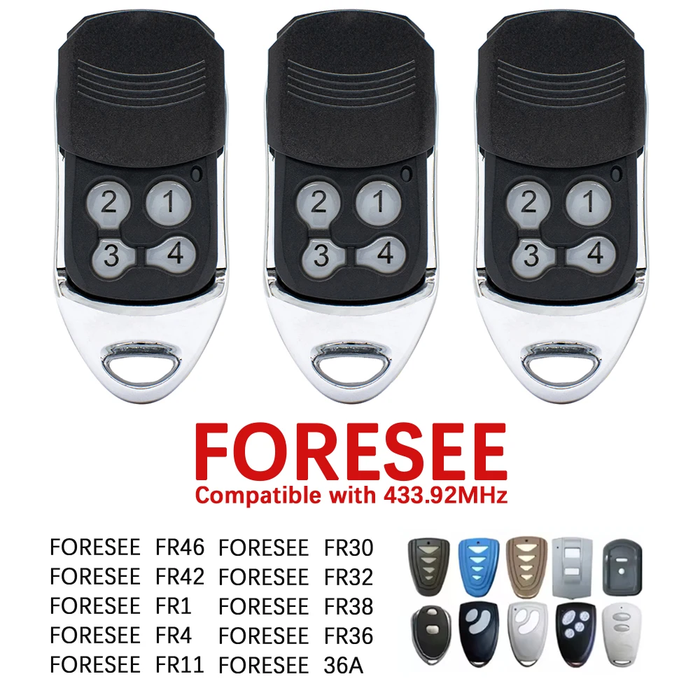 

FORESEE FR1 FR4 FR11 FR30 FR32 FR36 FR36A FR38 FR42 FR46 433.92MHz Rolling Code Electric Gate Remote Control