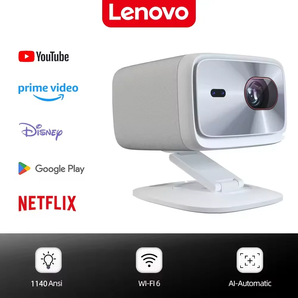 Proiettore originale Lenovo Xiaoxin 100P 850 ANSI Messa a fuoco automatica Wifi6 Smart Home Theater 360 PTZ Supporto proiettore portatile 4K HD