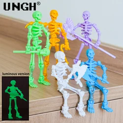 UNGH Halloween Skeleton Bone Frame Figures Model, Dragon 3D Printed Diy Assembly Movable 13 Body Movable Toys Gifts for Children