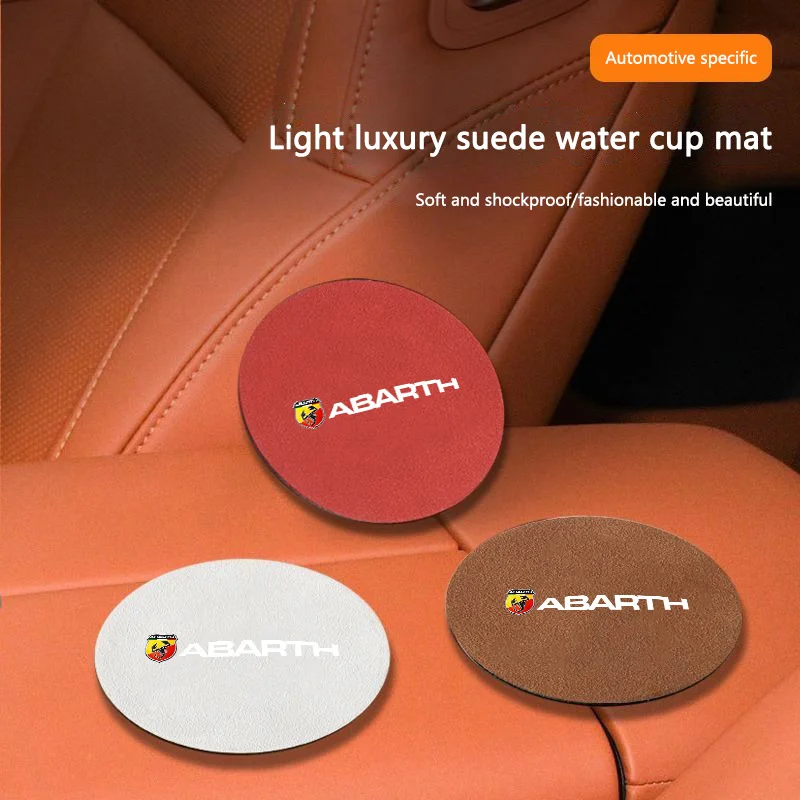 2Pcs Car Water Cup Coaster Anti-slip Pad Auto Accessories For FIAT Abarth 500 Pulse Panda Tipo Strada 600 500L Mobi Doblo