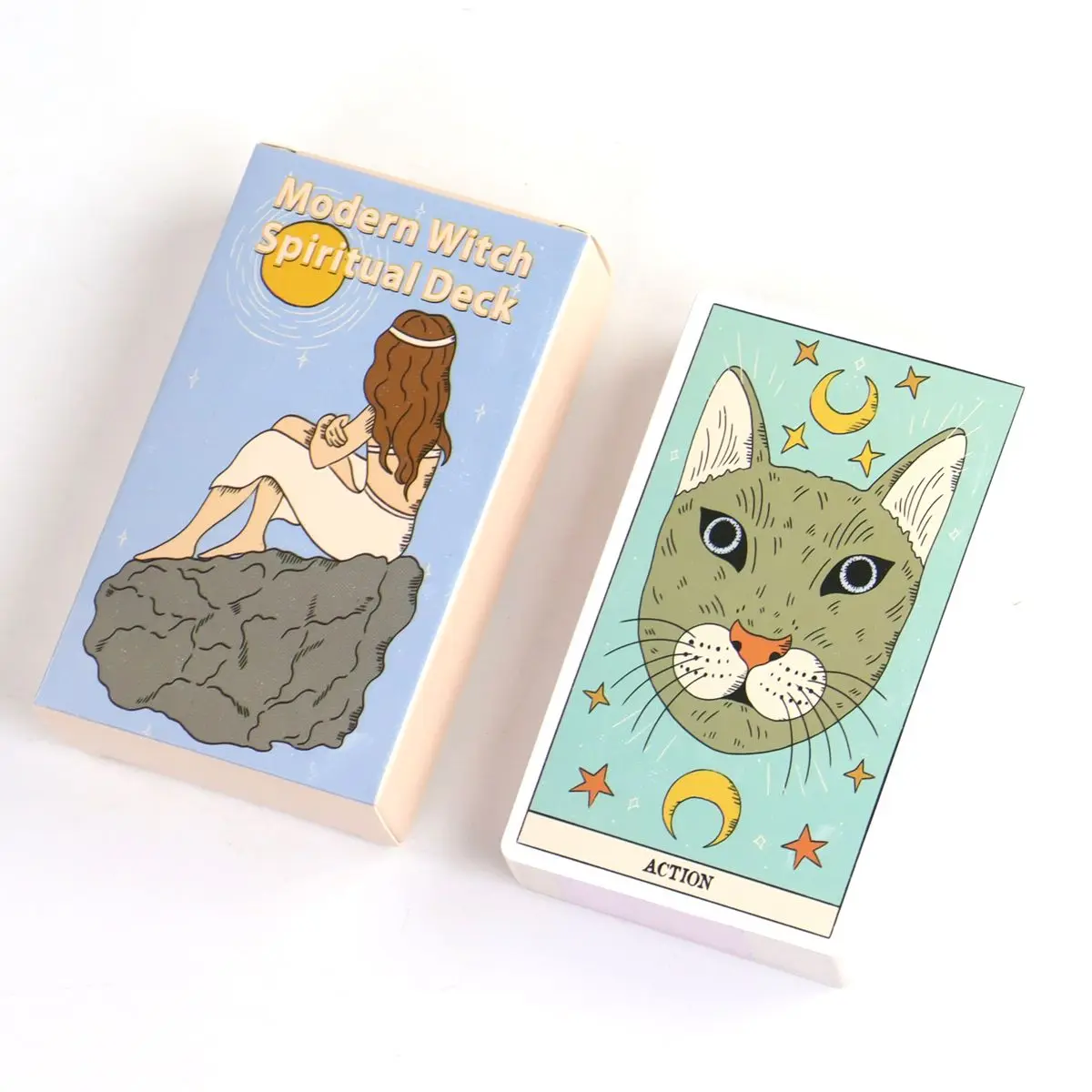 10.3*6 سم سطح السفينة الروحية الساحرة الحديثة، 60 قطعة بطاقات أوراكل على الطراز الحديث