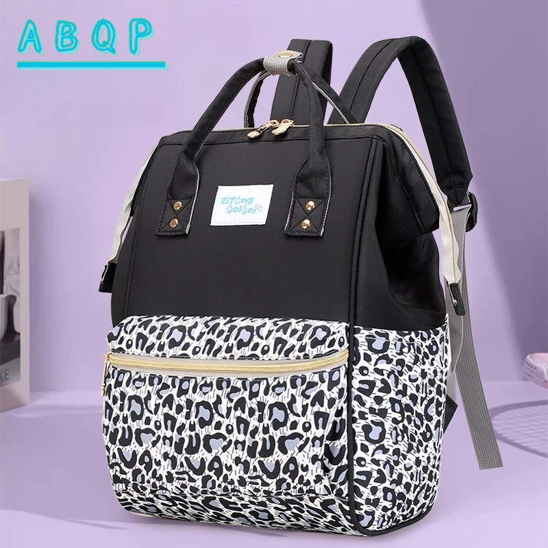 

New Diaper Bag Backpack Leopard Print Fashion Baby Diaper Bag Backpack Large Capacity Portable Go Out Baby Products Storage Bag