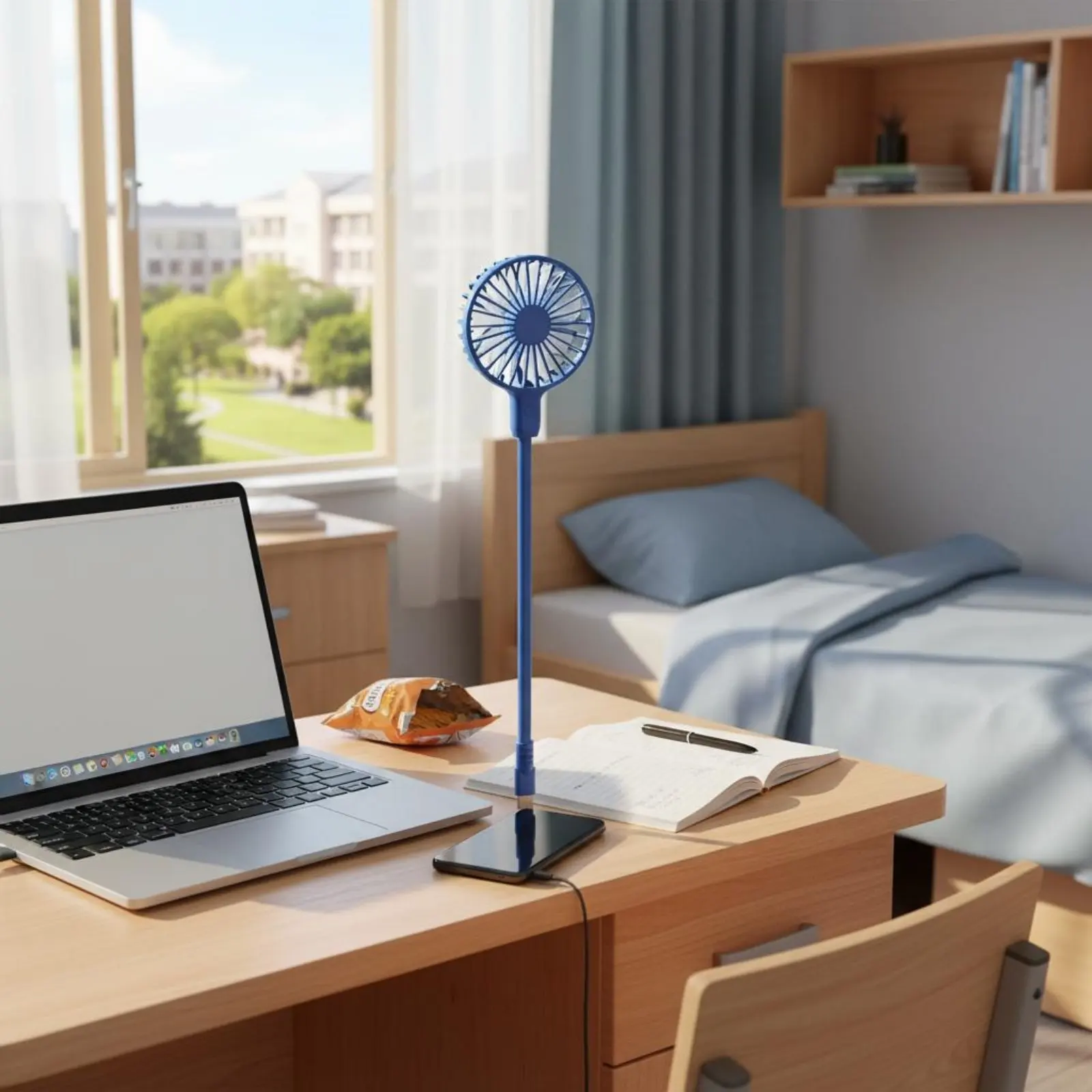 

Universal Serial Bus C Phone Fan Lightweight and Small-Sized Mini Phone Fan Soft Safe Vanes Strong Wind for Students, Office