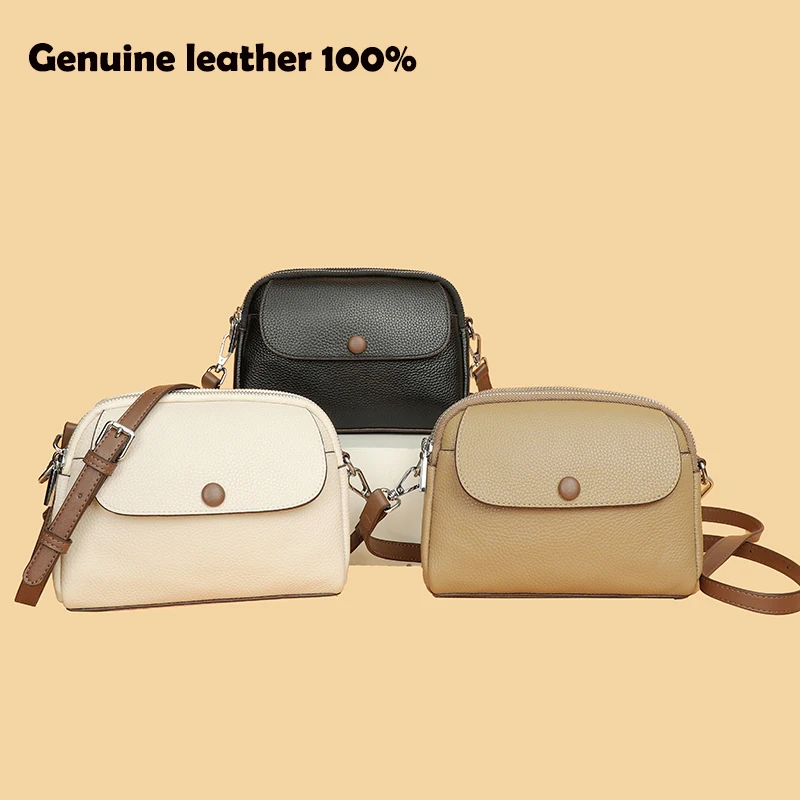 

100% Genuine Leather Bag Luxury Women Bag High Quality Shoulder Bags Designer Female Crossbody Bags Fashion Cow Leather Handbags