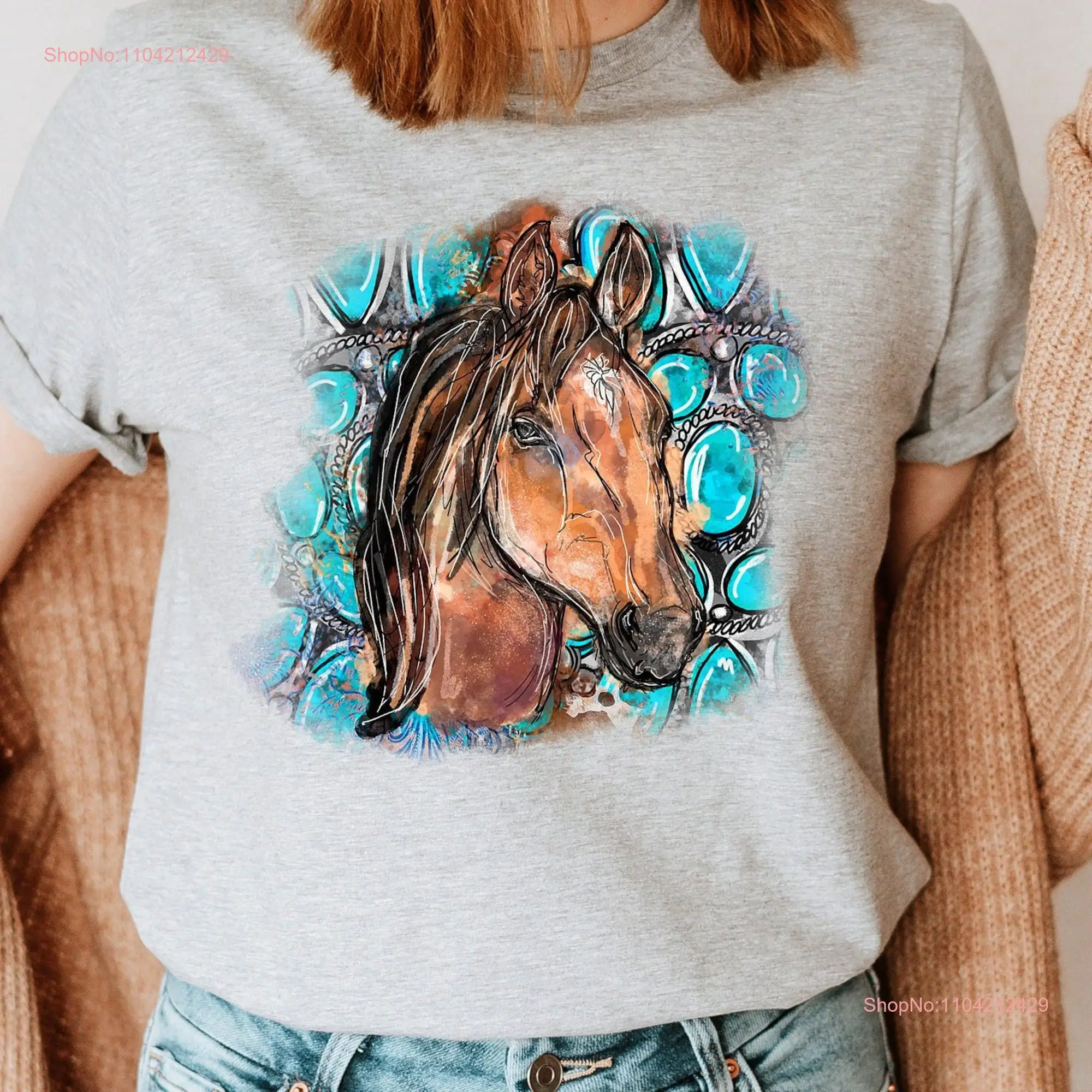 Horse Lover T Shirt Girl Women Personalized Cute long or short sleeves