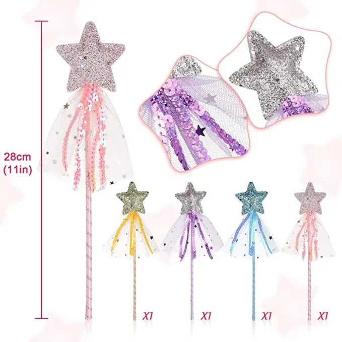 4 Varitas de Juguete para Mascotas, Decoración de Disfraces, Varita de Broma para Festivales, Manualidades, Regalo