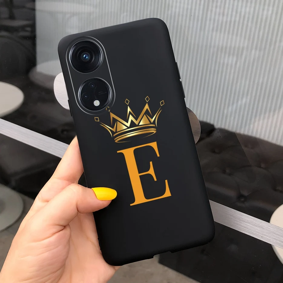 For Oppo Reno 8T 4G Case CPH2481 Cute Crown Letters Cover Soft TPU Phone Cases For Oppo Reno8 T 5G CPH2505 Reno 8T Reno8T Bumper