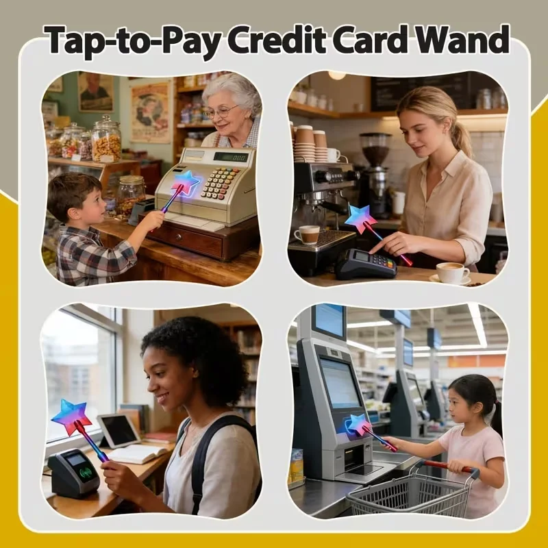 3D Printed Touch Payment Wand, Contactless Payment Card Holder, Credit Card Wand