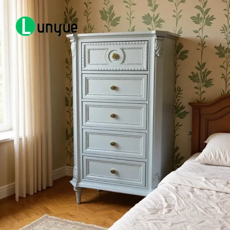 Solid Wood Chest of Drawers Storage Cabinet for Living Room European Style Locker Furniture Factory Wholesale