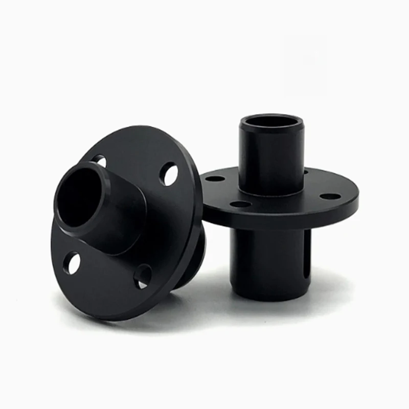 CNC Turning Mechanical Component Parts High-Precision Black Porous Aluminum Alloy Flange Sleeve