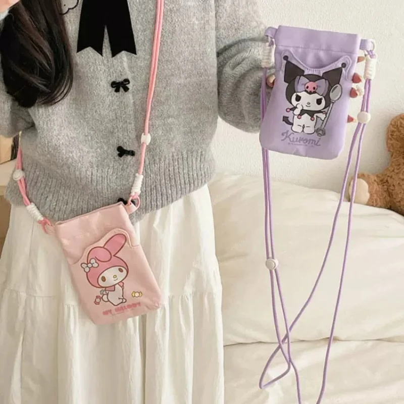 

Сумка-кошелек Sanrio HelloKitty My Melody Kuromi с милым мультяшным дизайном для телефона, помады и салфеток