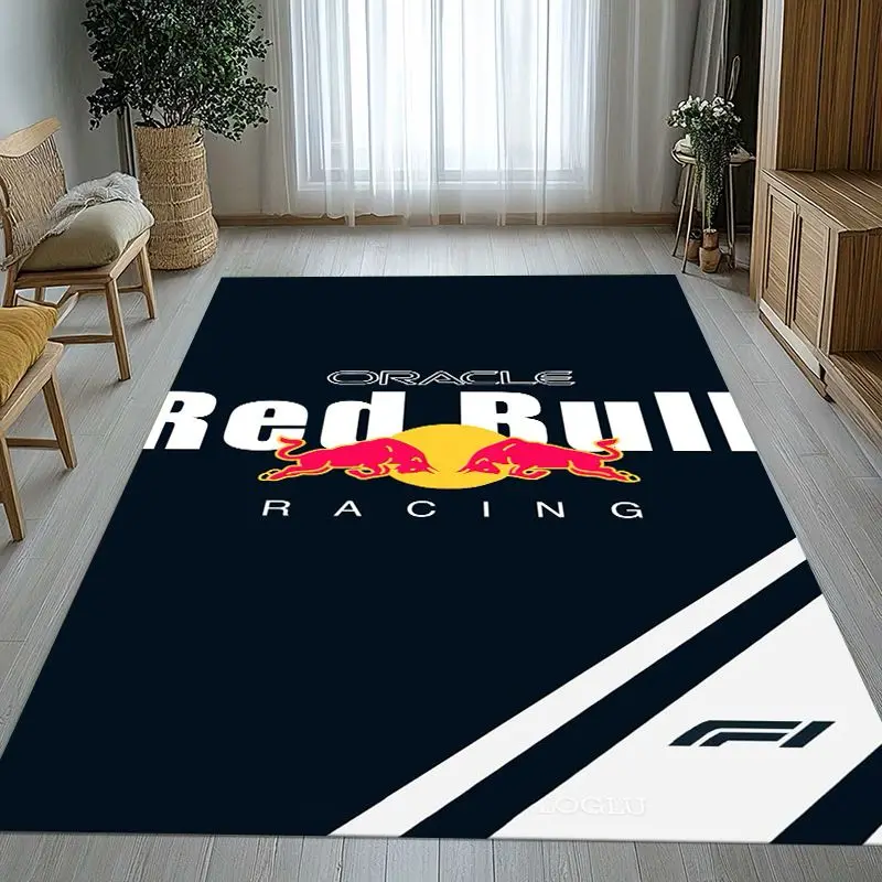 Vintage Racing Car R-Red B-Bull Garage Area Rug,Non-Slip Carpet Mat for Living Room Bedroom Playroom,Sofa Floor Rug,Home Decor