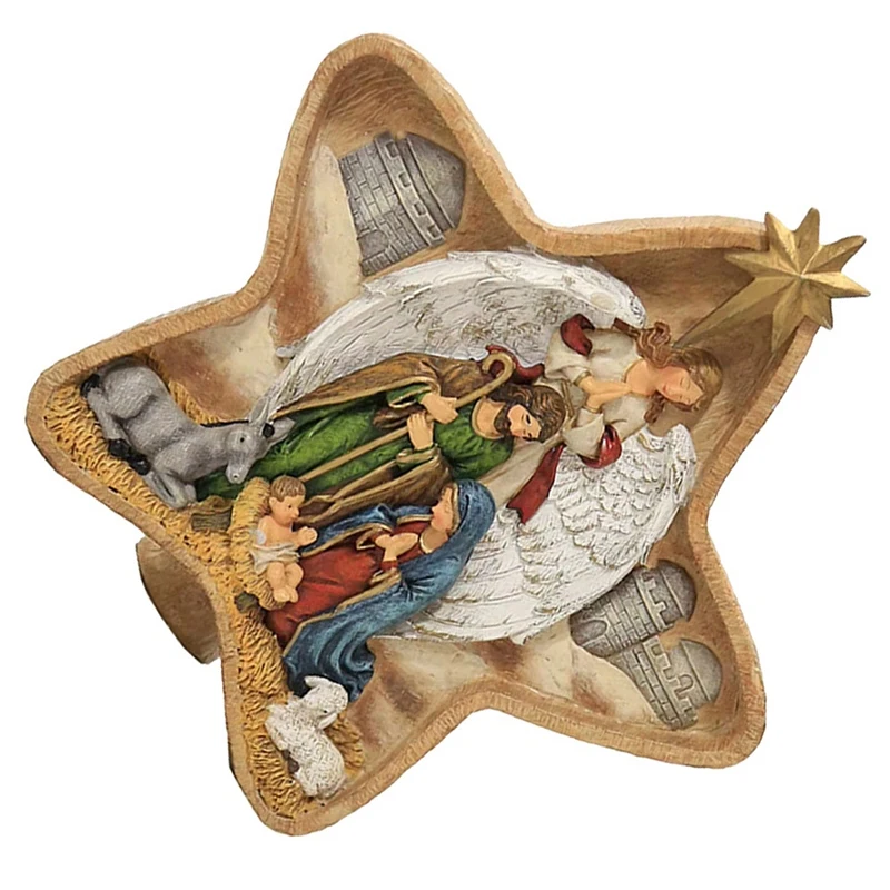 European Holiday Decoration Home Table Decoration Five-Pointed Star Manger Birth Window Decoration