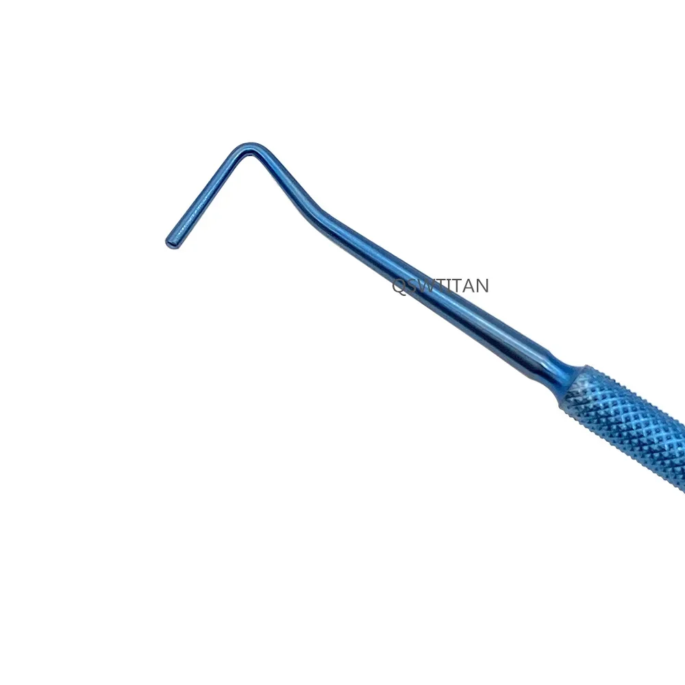 QSWTITAN 시력 교정용 훅 길이 120mm 티타늄 안과용 훅 1개 안과 수술 도구 폭 6mm/8mm/10mm/12mm